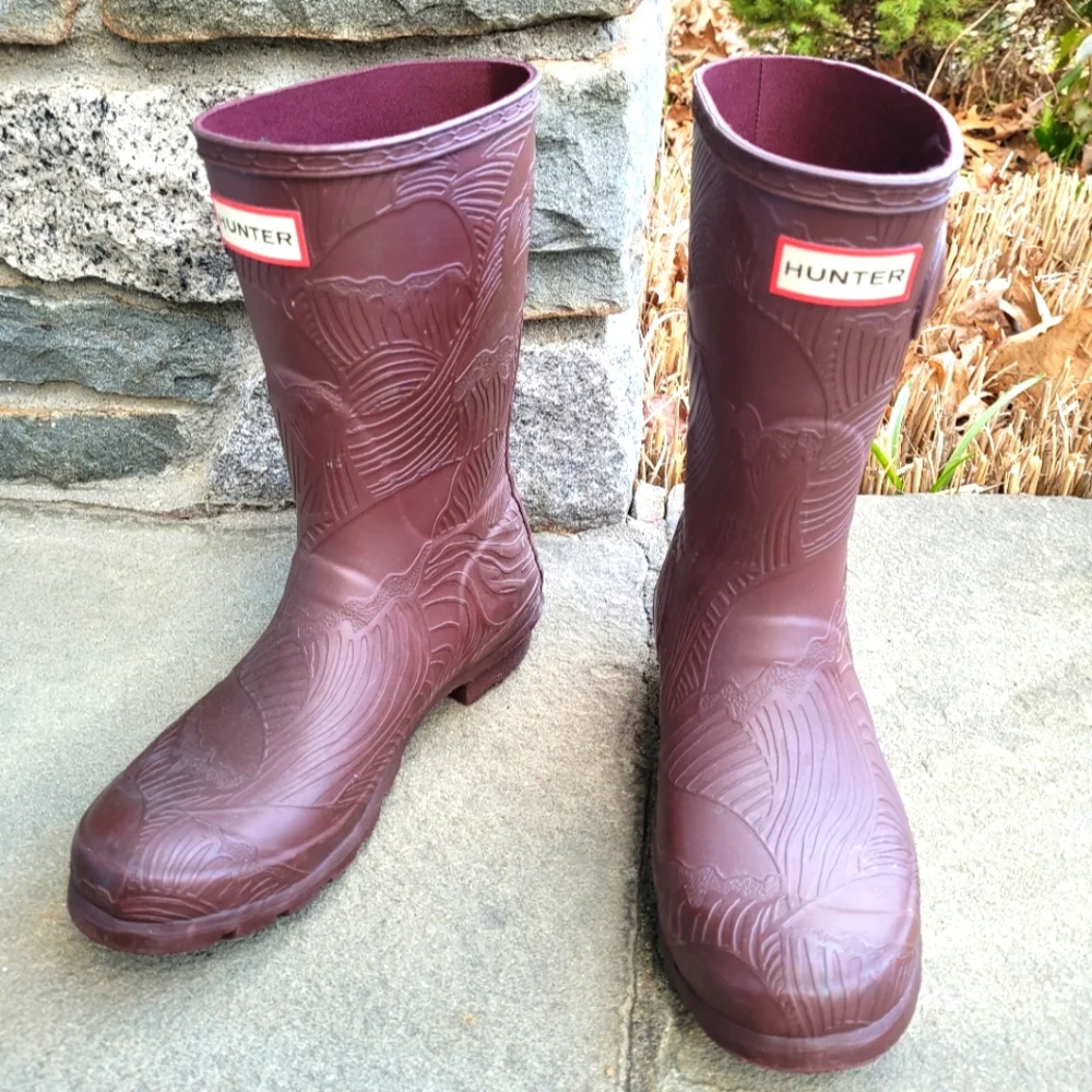 Hunter original short wave texture boots